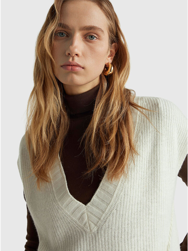S/L V NECK SWEATER Damen image number 4